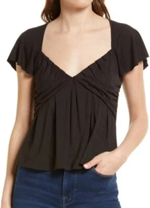 TOP VOLANTE FRUNCIDO MARCO EN NEGRO NUEVO CON ETIQUETAS MUJER TALLA MEDIANA - Imagen 1 de 6