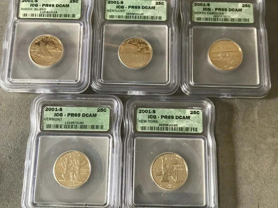 2001-S ICG state proof quarter set - Graded Proof 69 DCAM - Image 1 of 4