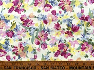 Vintage Cotton Quilt Fabricl Floral Cutting Garden Free Spirit by 1/2Yard - Picture 1 of 3