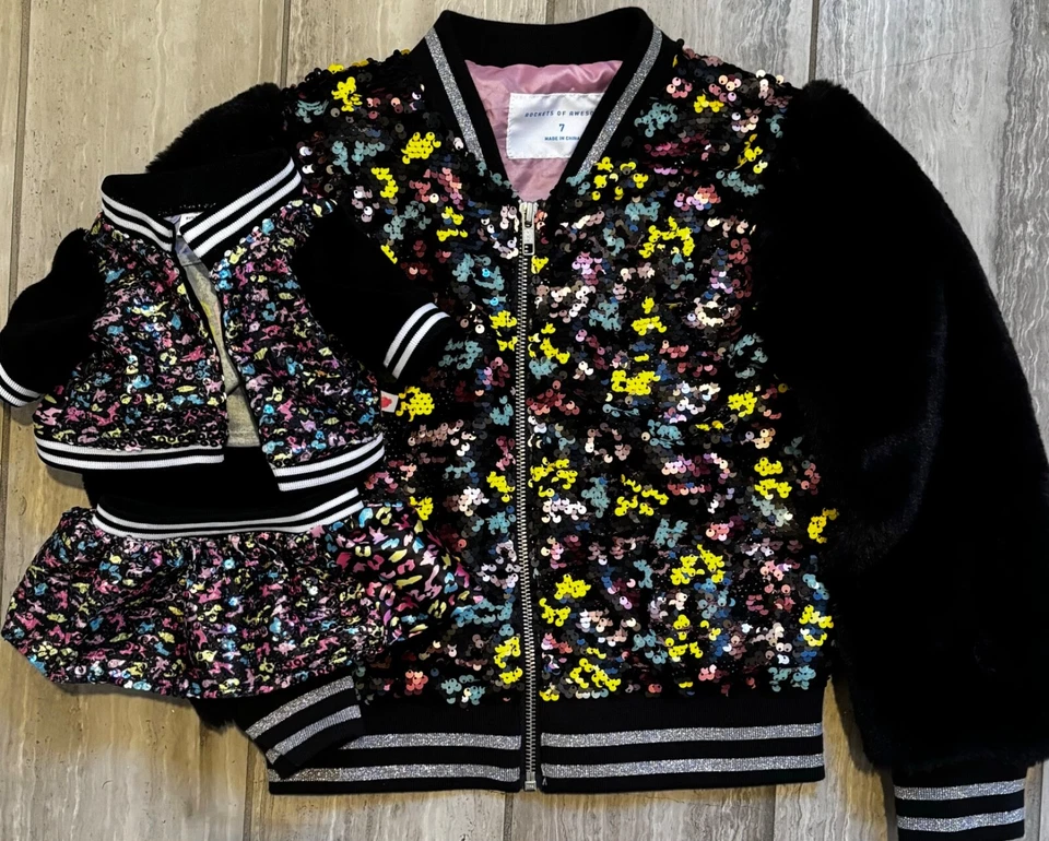 Rockets of Awesome Bomber Jacket kids and build bear matching set - Image 1 of 1