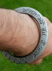 Sikh kara sarbloh bangle singh kaur khalsa mero roop hai khaas iron kada k18 - Picture 1 of 10