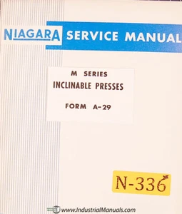 Niagara M Series, Inclinable Press Service Manual Year (1964) - Picture 1 of 1