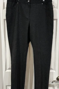 Chicos 3 Premiere Ponte Stretch Knit Dres Pants Faux Pockets Charcoal Women's XL - Picture 1 of 11