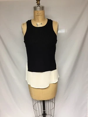 Bar III женщин смешанных медиа декольте Майка свитер 80247B3 черный/белый новый с Ярлыками - Изображение 1 из 4