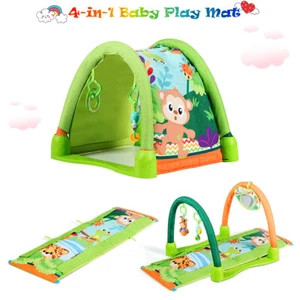 4-in-1 Activity Gym Play Mat Baby Activity Center w/3 Hanging Educational Child - Picture 1 of 6