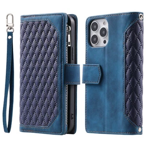 For iPhone 14 15 16 Pro Max 12 13 XR XS 7 8 Plus Leather Wallet Flip Zipper Case - Picture 1 of 52