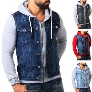 Young & Rich Herren 2in1 Übergangs Jeans -Sweat-Jacke slim fit Kontrast Look 459 - Bild 1 von 6