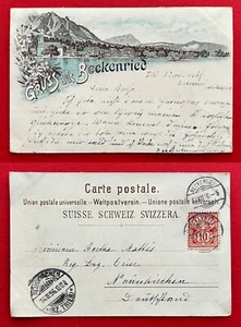 Litho AK BECKENRIED Schweiz 1896 Panorama Ortsansicht ( 111767 - Bild 1 von 1
