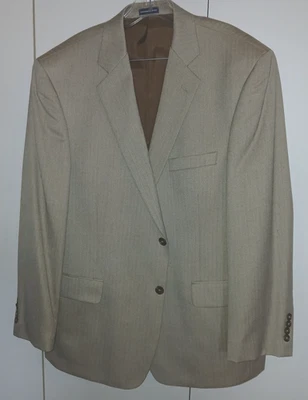STAFFORD BROWN MEN'S POLYESTER/RAYON LINED SPORT JACKET-44R-CLASSIC FIT-NWOT - Image 1 of 4