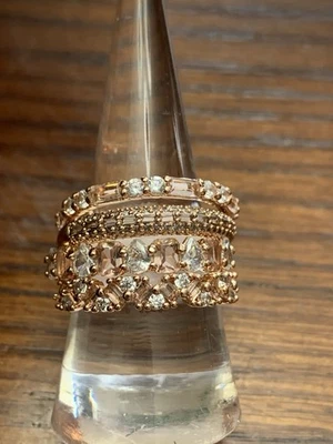 Bomb Party Ring Delicates Size 8 RG55284 Frost Kissed In Morning’s Glow Peach CZ - Image 1 of 4