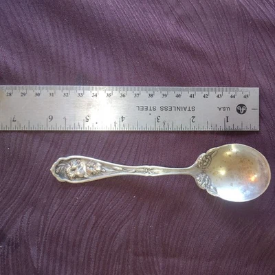 Cuchara de bayas William Rogers Pat 14 de enero de 1908 patrón de clavel W.R. Keystone Foto 1 de 4