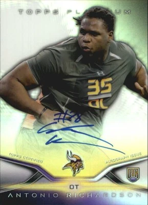 2014 Topps Platinum Autograph Refractors #56 Antonio Richardson Auto VIKINGS RC - Image 1 of 2