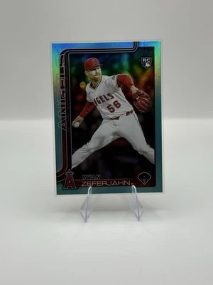 2025 Topps Update Ryan Zeferjahn RC # US324 Los Angeles Angels Aqua Refractor - Image 1 of 2