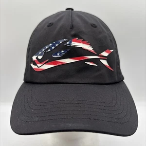Field & Stream Silikon Fisch USA Symbol schwarz Stretch eng anliegende Mütze Einheitsgröße - Bild 1 von 7