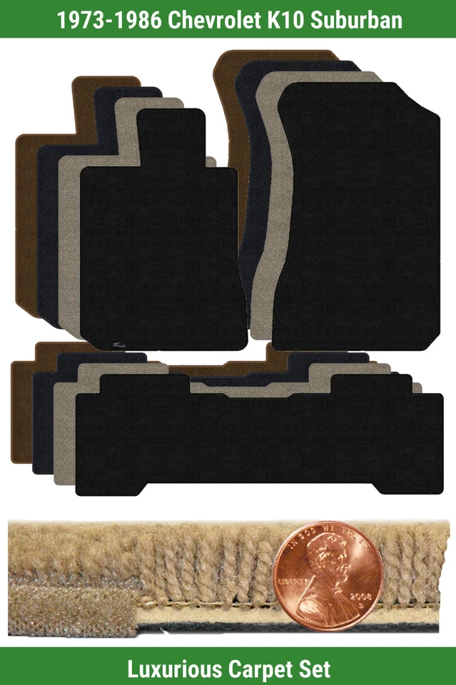 Juego de alfombrillas de lujo personalizadas para Chevrolet K10 Suburban 1973-1986 (3 piezas) #BZ1 Foto 1 de 4