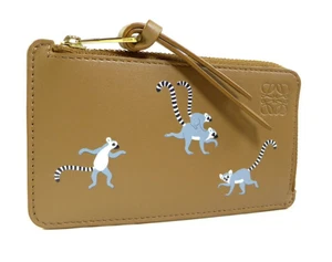 LOEWE x Suna Fujita Estuche para Monedas Portatarjetas Lémur Roble Cuero Marrón Auténtico - Imagen 1 de 4