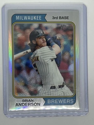 Brian Anderson * 2023 Topps Heritage High Number * Silver Chrome Refractor /374 - Image 1 of 2