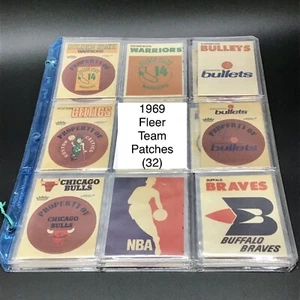 *RARE* 1969 Fleer Real Cloth Team Patches - HUGE LOT OF 32! Lakers, NBA Logo... - Bild 1 von 11