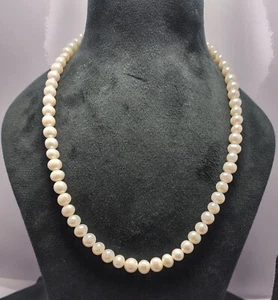 Collares De Perlas De Agua Dulce Naturales Redondas De 8mm Con Plata De Ley 925 - Imagen 1 de 8