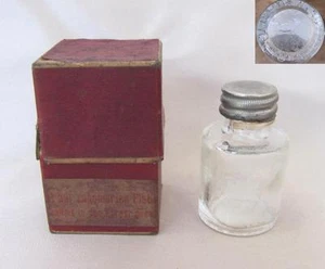 ANTIQUE MEDICAL MINI GLASS BOTTLE MARKED w/ORIGINAL BOX - Picture 1 of 8