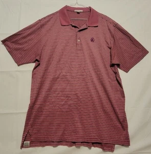 Polo de golf Peter Millar para hombre talla XL rosa y negro a rayas HVC - Imagen 1 de 4