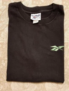 Casual Gently Used Reebok Black & Green Embroidered Swoop Logo T-Shirt Ex-Large - Picture 1 of 1