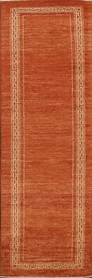 Eingefasst Zeitgenössisch Gabbeh Orientalisch Teppich Läufer Handgeknüpft Wolle - Bild 1 von 4