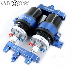Twin Sytec OTP 044 Fuel Pump Aluminium Assembly AN-8 Out , AN-10 In - BLUE - Picture 1 of 12