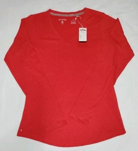 NEU Antigua Damen rot Flip Langarm V-Ausschnitt Shirt Top Größe L Large - Bild 1 von 6