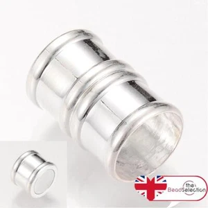 GRANDE COLLA A FIBBIA MAGNETICA 12mm FORO PLACCATO ARGENTO PRODUZIONE DI GIOIELLI (AF16) - Foto 1 di 2