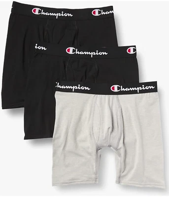 Paquete de 3 calzoncillos boxer elásticos de algodón Champion para hombre MEDIANOS NUEVOS SIN ETIQUETAS Foto 1 de 4