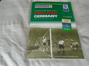 England v Germany FIFA World Cup Qualifier 2002 Group 9 Programme 7/10/00 - Picture 1 of 1