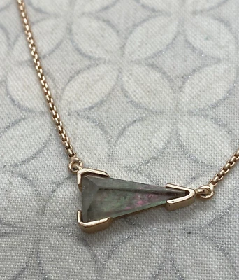 Collar Colgante Kendra Scott Racquel Cristal Gris Ilusión Tono Oro Rosa Foto 1 de 4