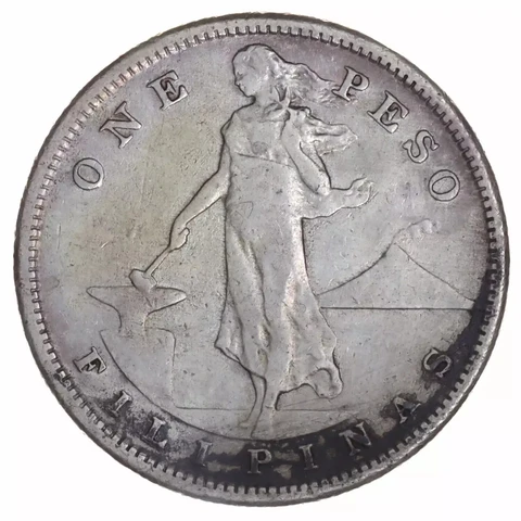 1907 S Philippines US Sovereignty Silver Peso KM# 172 - F Cover