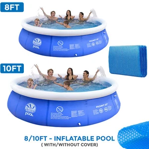 8/10ft Prompt Set Inflatable Paddling Pool Swimming Pool Family Outdoor Party - Picture 1 of 26