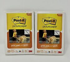 Lot Of 2 - 3M Post-it Sticky Picture Paper 25 Sheets 4x6 Printer Photo Sticker 