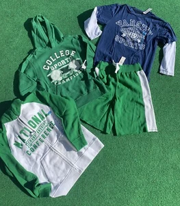 The Childrens Place Boys Green White Stripe Sweat Shorts Lot Medium 7-8 Hoodie L - Picture 1 of 6