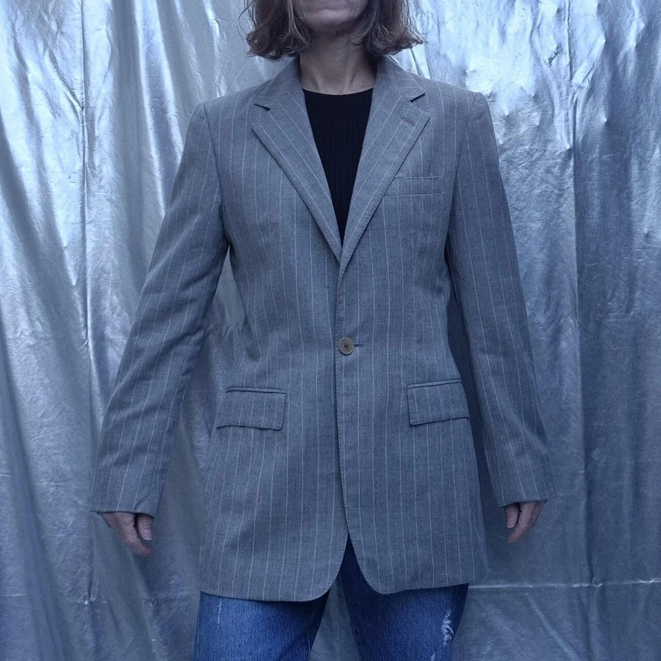 CHAQUETA BLAZER RALPH LAUREN The Custom Collection US10 UK14 EU42 gris blanco... Foto 1 de 4