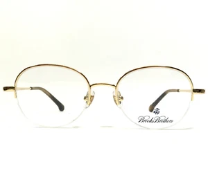 Brooks Brothers Eyeglasses Frames BB1042 1172 Gold Round Half Rim 48-18-150 - Picture 1 of 15