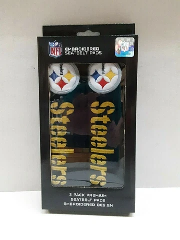 Pittsburgh Steelers NFL Embroidered Rally Seat Belt Pad Set of 2 Cover