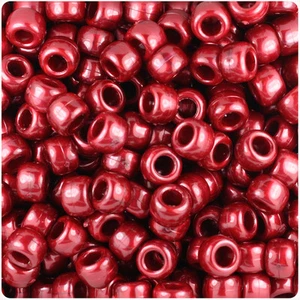 BeadTin Dark Cranberry Pearl 9 mm Fass Pony Perlen (500 Stück) - Bild 1 von 1