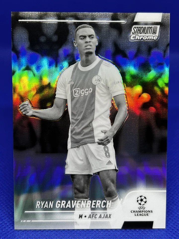 2021-22 Stadium Club Chrome UCL RYAN GRAVENBERCH Black & White #052/299! - Image 1 of 3