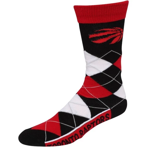 TORONTO RAPTORS NBA JERSEY LOGO ARGYLE DRESS SOCKS MENS LARGE Cover