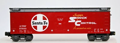 MTH Plastic Spring Trucks O Gauge #37680 ATSF Santa Fe 50 Ft Box Car 1 - Image 1 of 4
