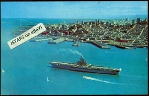 1950s SAN FRANCISCO, CA, USS LEXINGTON, USS ESSEX or USS ENTERPRISE POSTCARD - Picture 1 of 1