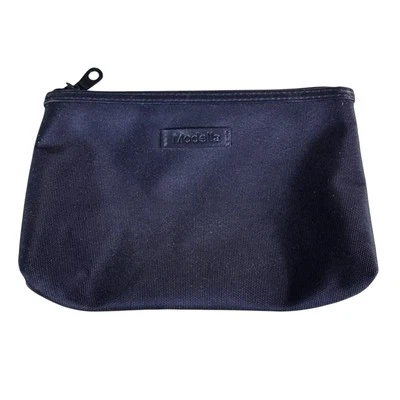 Modella Cosmetic Makeup Bag Pouches Black Plaid Interior 5"x7.5" Zippered - Image 1 of 4