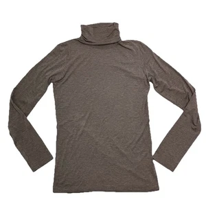 Majestic Filatures Superwash Soft Touch Brown Long Sleeve Turtleneck Top Size T3 - Picture 1 of 12