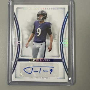 2023 Panini National Treasures #SIG-JTR🐐🐐 Justin Tucker Auto #’d 18/25 - Picture 1 of 4