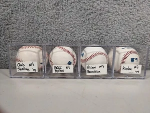 Lote 4 pelotas de béisbol firmadas MLB Chris Snelling Eric Byrnes Hiram Bocachica Masao Kida - Imagen 1 de 5