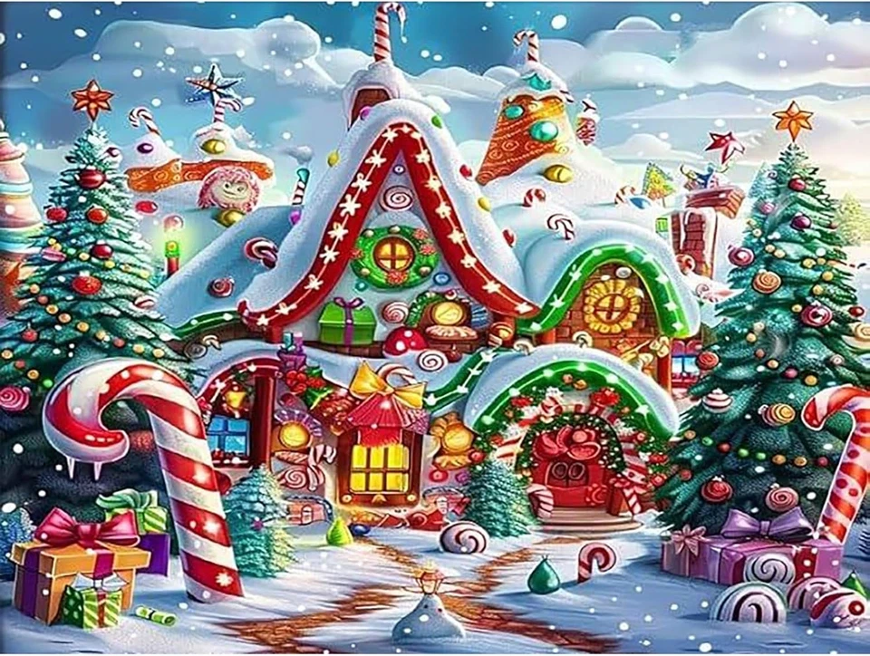 Christmas Diamond Art Kits for Adults - Christmas 5D Diamond Painting, Sugar Gem